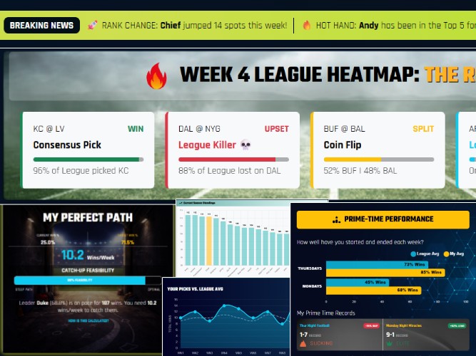 Pelluche Sports NFL Pool Dashboard with Advanced Analytics